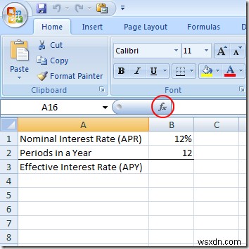 Use Excel to Figure Out an Effective Interest Rate from a Nominal Interest Rate
