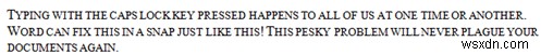 Turn Caps Lock Text back to Normal in MS Word