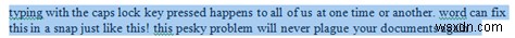Turn Caps Lock Text back to Normal in MS Word