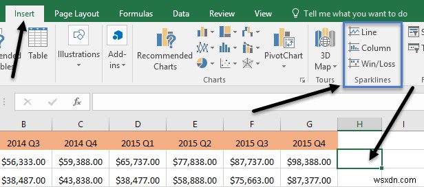 How to use Sparklines in Excel