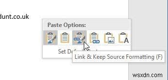 Insert an Excel Worksheet into a Word Doc