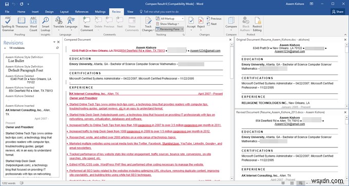 How to Use Compare & Combine Documents in Word