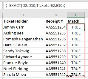 How to Find Matching Values in Excel