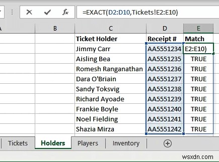 How to Find Matching Values in Excel