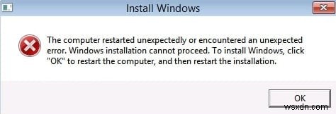 Fix The computer restarted unexpectedly or encountered an unexpected error