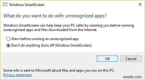 Disable SmartScreen Filter in Windows 10