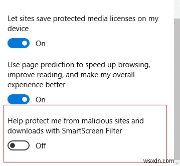 Disable SmartScreen Filter in Windows 10