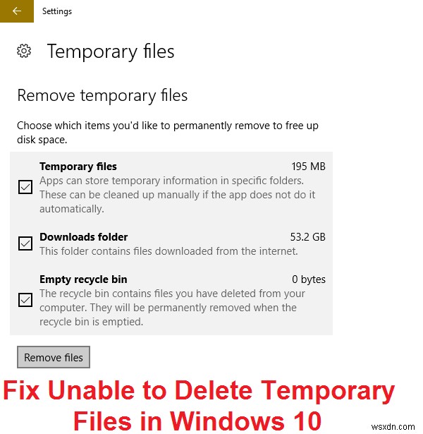 Fix Unable to Delete Temporary Files in Windows 10