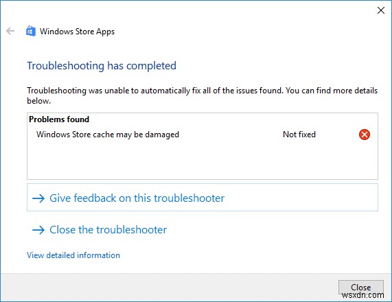 Fix Windows Store Cache May Be Damaged Error