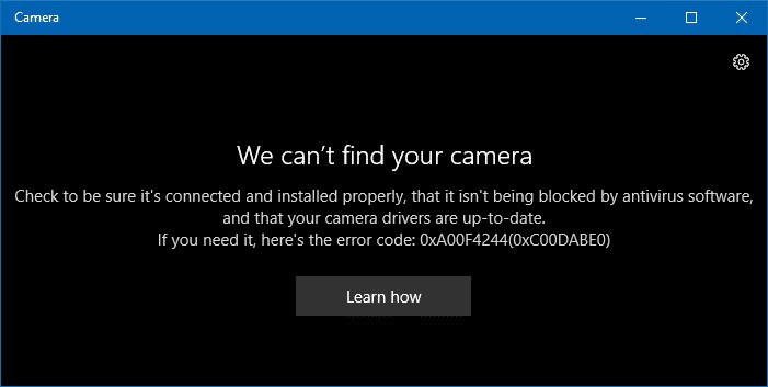 Fix Windows can’t find or start the camera