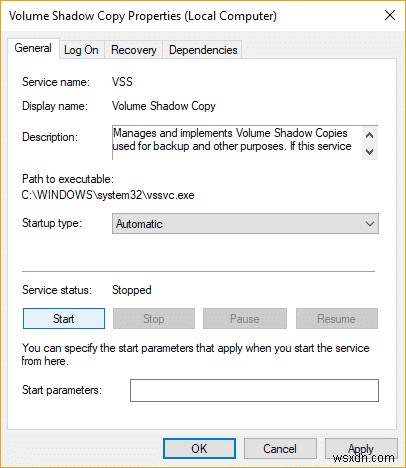 Fix Windows Backup failed with error 0x807800C5