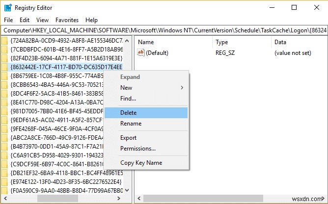Fix The select task “{0}” no longer exists error