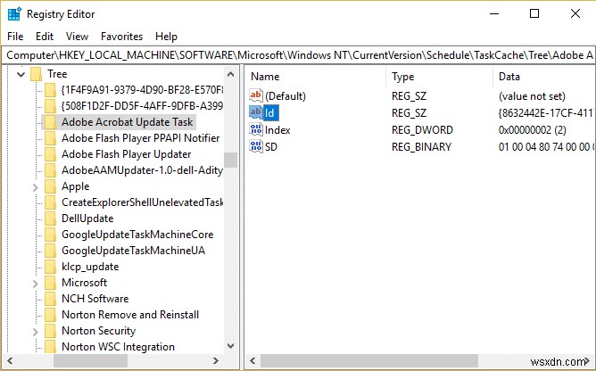 Fix The select task “{0}” no longer exists error