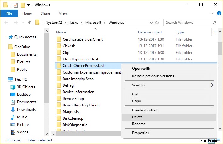 Fix The select task “{0}” no longer exists error