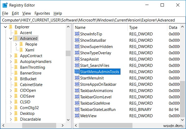 Remove Administrative Tools in Windows 10