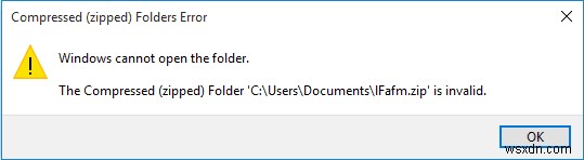 Windows cannot complete the extraction error [SOLVED]