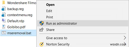 Uninstall Microsoft Security Essentials in Windows 10