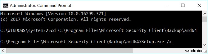 Uninstall Microsoft Security Essentials in Windows 10