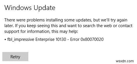 Fix Windows Update Error 0x80070020