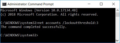 Limit the Number of Failed Login Attempts in Windows 10