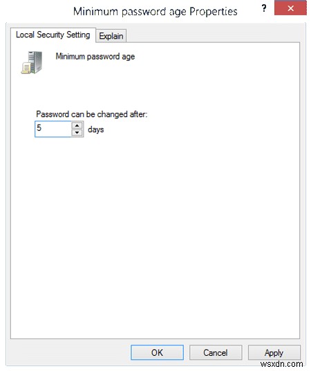 Change Maximum and Minimum Password Age in Windows 10