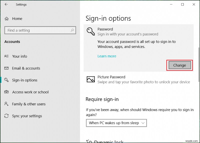 How to change your Account Password in Windows 10