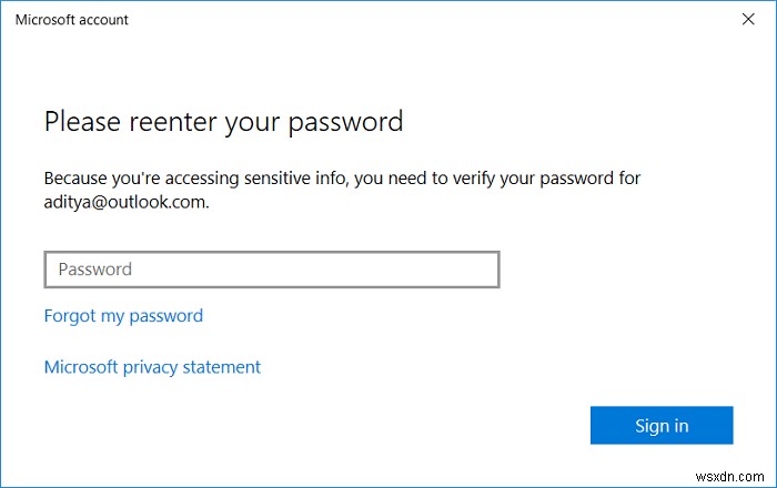 How to change your Account Password in Windows 10