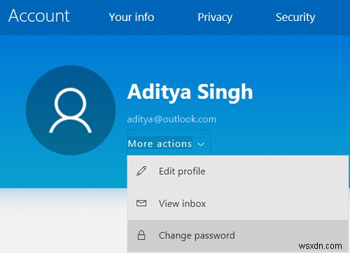 How to change your Account Password in Windows 10