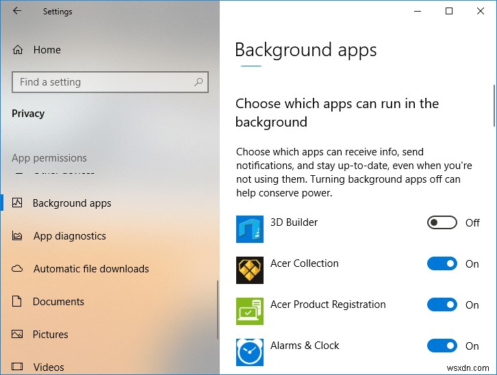 How to Disable Background Apps in Windows 10