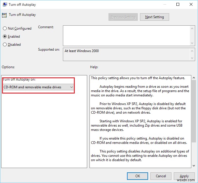 Enable or Disable AutoPlay in Windows 10