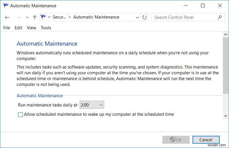 Disable Automatic Maintenance in Windows 10