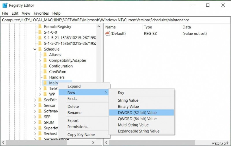 Disable Automatic Maintenance in Windows 10
