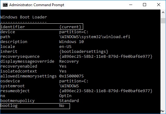 Enable or Disable Boot Log in Windows 10