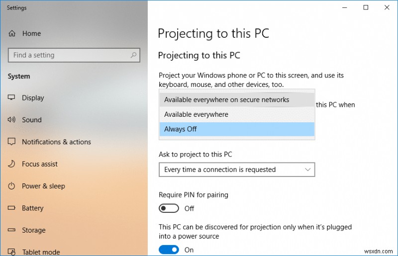 Connect to a Wireless Display with Miracast in Windows 10