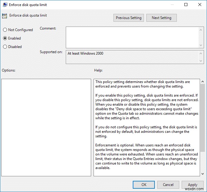 Enable or Disable Enforce Disk Quota Limits in Windows 10