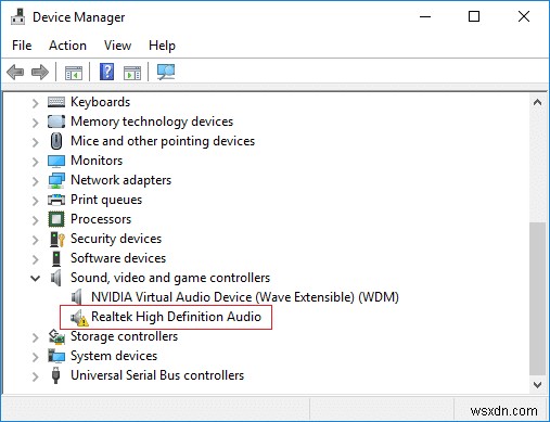 Fix Realtek High Definition Audio Driver Issue