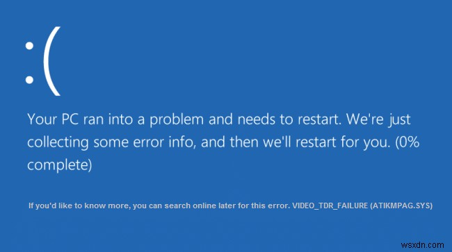 Fix Video TDR Failure error in Windows 10