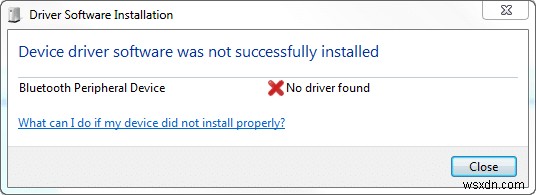 Fix Bluetooth Peripheral Device Driver Not Found Error