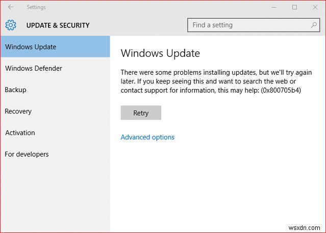 Fix Windows 10 Update Error 0x800705b4