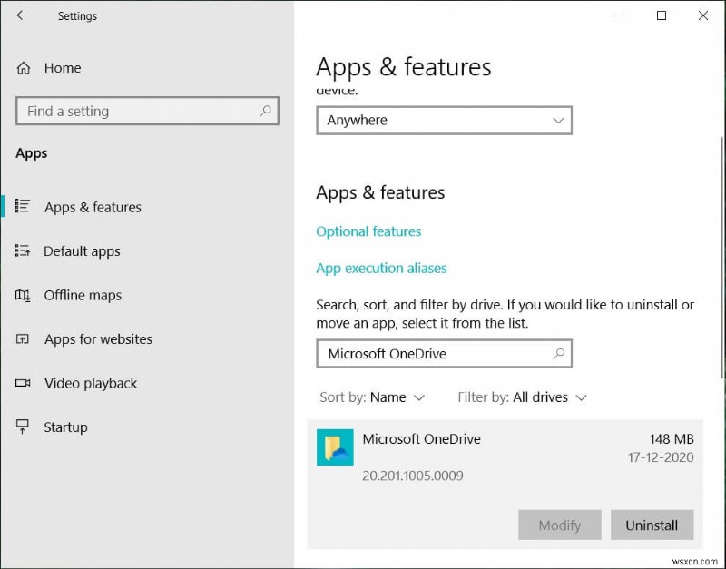Disable OneDrive on Windows 10 PC