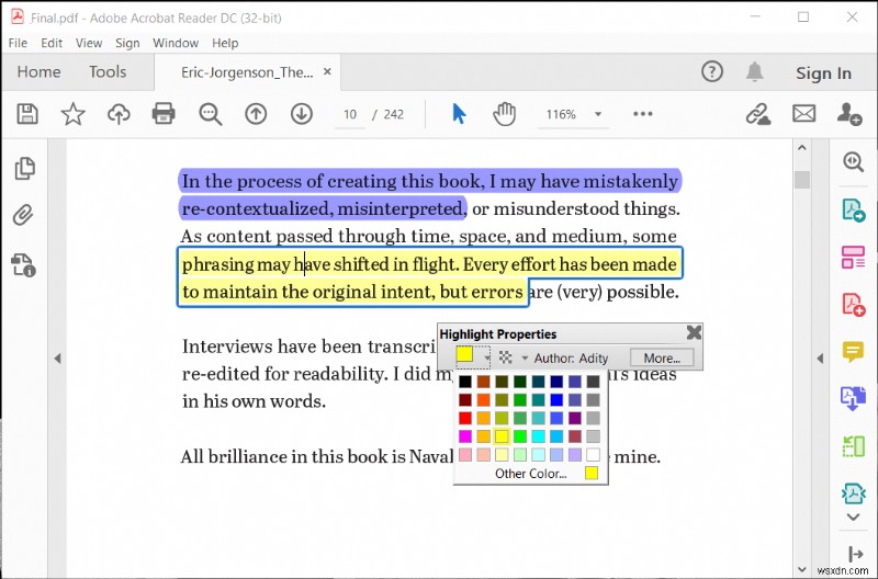 How to Change Highlight Color in Adobe Acrobat Reader