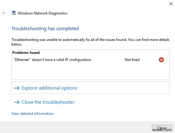 Fix Ethernet Doesn’t Have a Valid IP Configuration Error