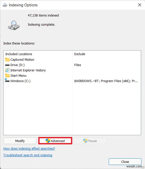 How to Configure Indexing Options on Windows 11
