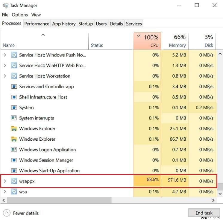 Fix WSAPPX High Disk Usage in Windows 10