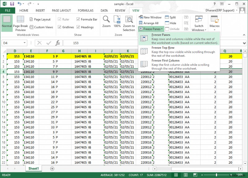 How to Freeze Rows and Columns in Excel