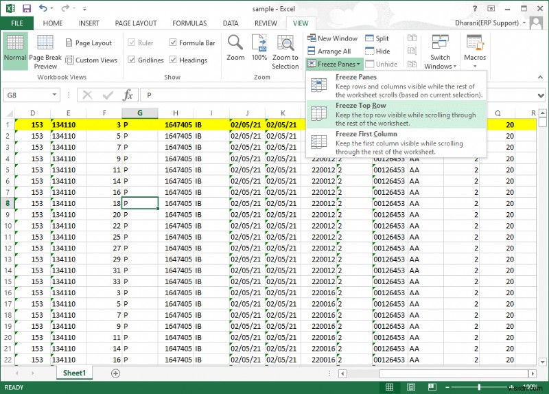 How to Freeze Rows and Columns in Excel