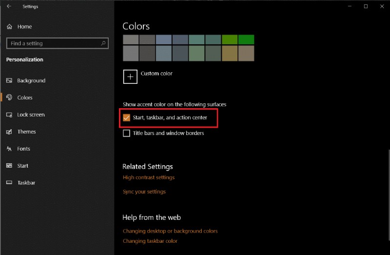 How to Change Taskbar Color in Windows 10