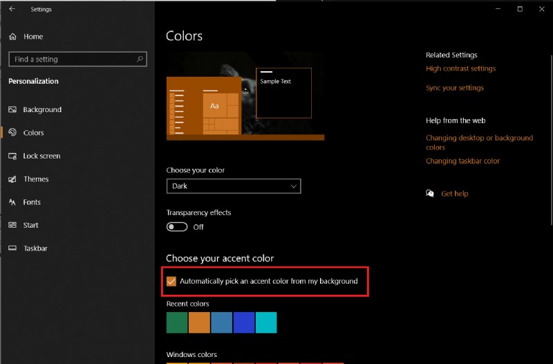 How to Change Taskbar Color in Windows 10
