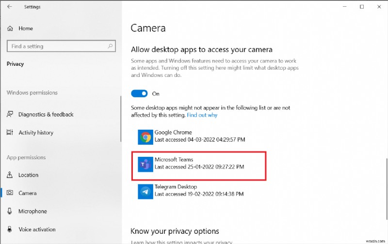 Fix Camera Not Working on Teams