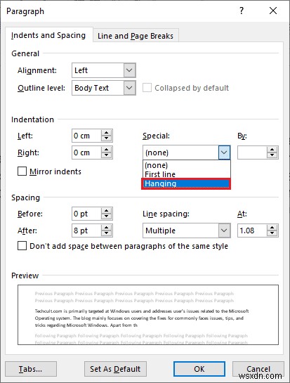 How to Create a Hanging Indent in Word and Google Docs
